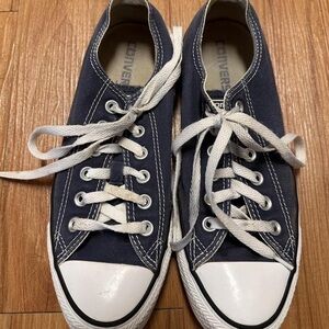 Converse Dark Blue Canvas Shoes with White Accents